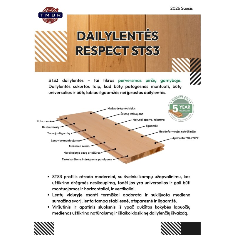 Pirties dailylentė Respect STS3 , tmbr.lt , timberis