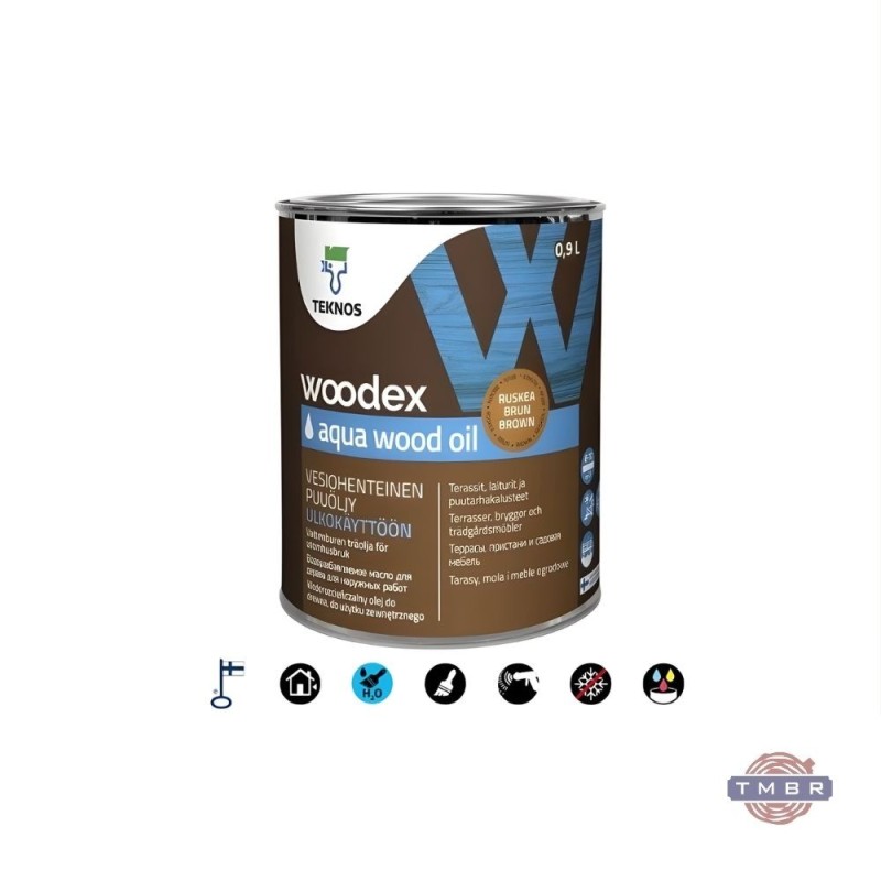 Alyva terasoms Woodex Aqua Wood Oil, TEKNOS 0.9L
